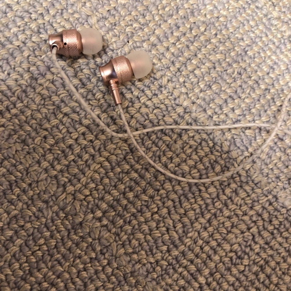 NEVER USED Rose Gold Earbuds